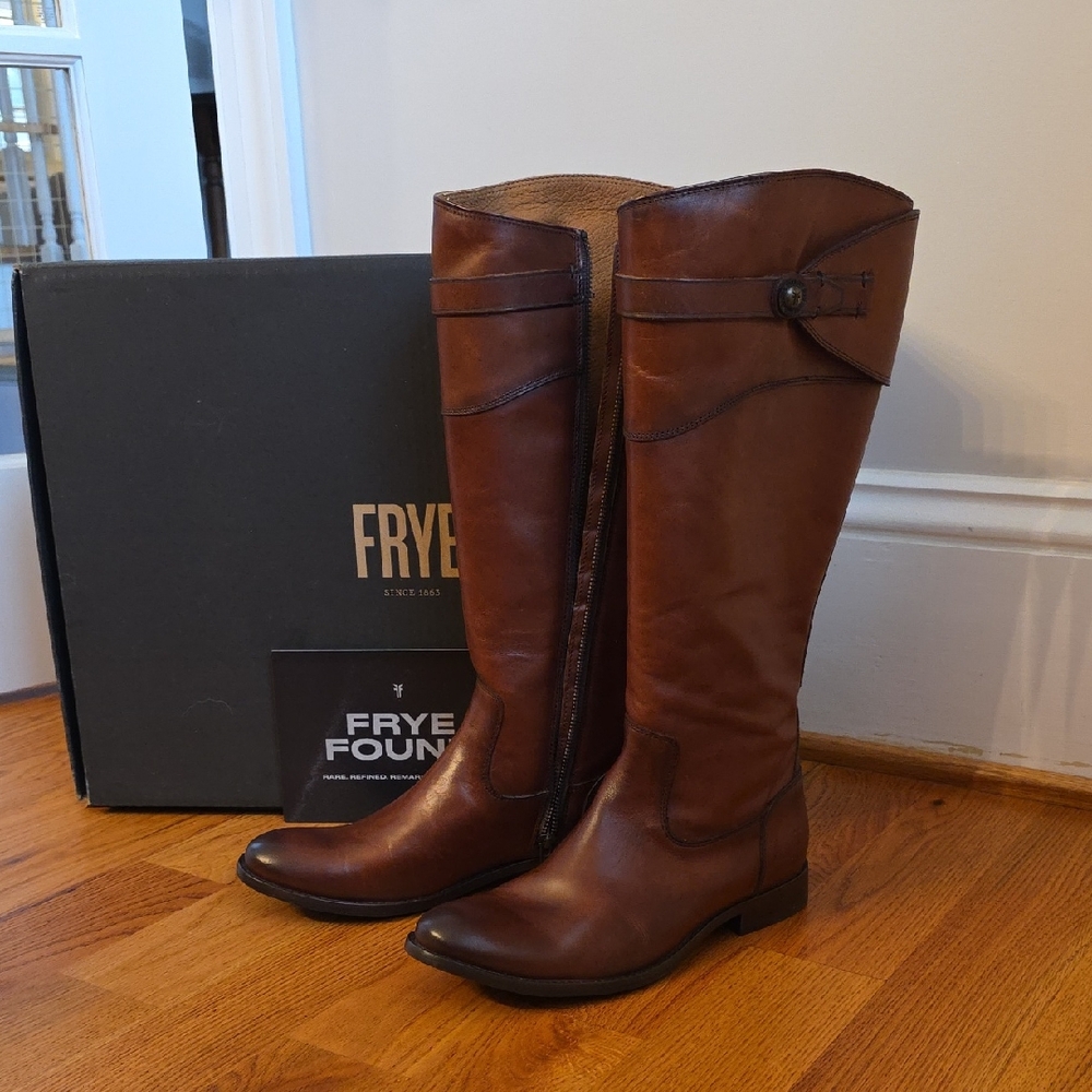 Frye Chestnut Leather Tall Boots - Picture 1 of 4